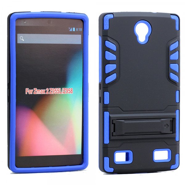 Wholesale ZTE ZMAX 2 Z958 Hard Shield Hybrid Case (Blue)